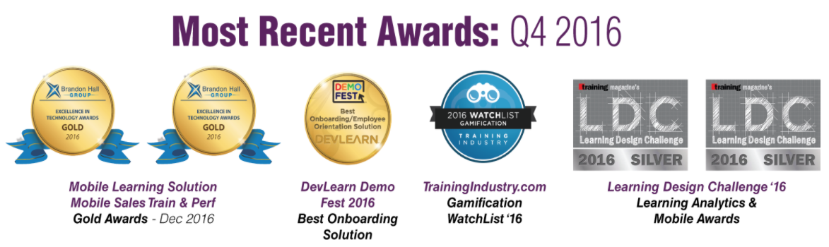 Most Recent Awards: Q4 2016